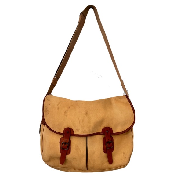 Vintage Liddesdale of Newcastleton Manila Canvas Fishing Hunting Game Satchel - Picture 1 of 11